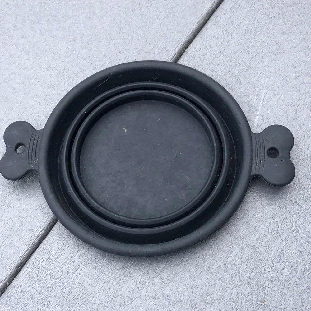 Collapsible Black Dog Bowl